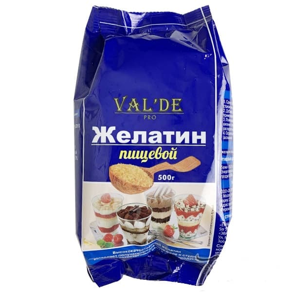 Желатин гранулированный 180+ 500г VAL'DE 1*10 Россия: купить за 1 093 ...