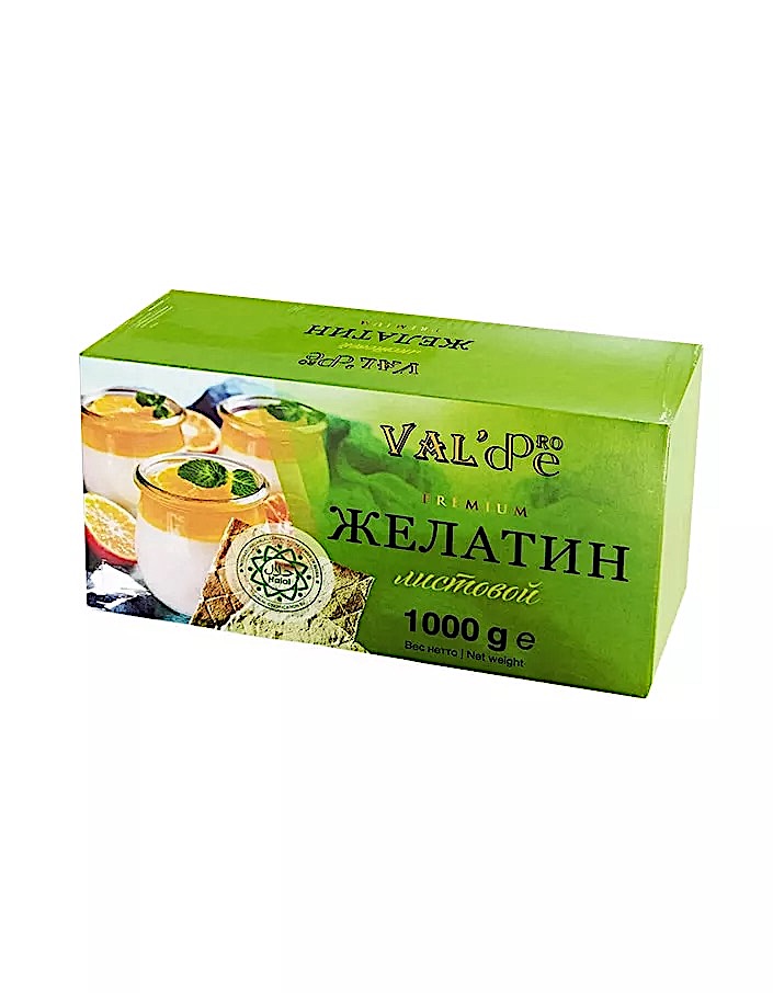 Желатин листовой говяжий 180+ 1кг*25 VAL'DE , Россия ,: купить за 2 622 ...