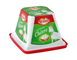 Сыр творожный Козий Chevre PRESIDENT 65% 140г 1шт*8