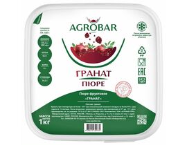 Пюре гранат без сахара 1кг*6, AGROBAR, Россия