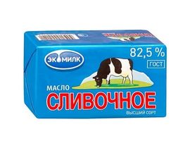 Масло сливочное Экомилк 82,5% 380г 1*8