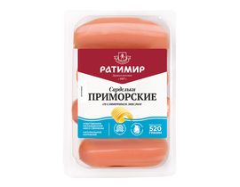 Сардельки Приморские со сливочным маслом ст.вес 520г 1шт