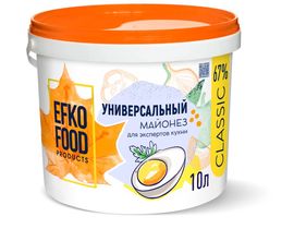 Майонез EFKO FOOD Classic универсальный 67% 10л 9,34кг 1шт