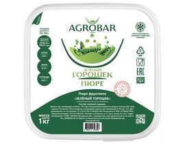 Пюре зеленый горошек без сахара 1кг*6, AGROBAR, Россия