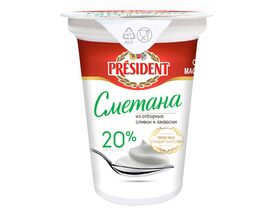 Сметана 350г PRESIDENT 20% 1*12