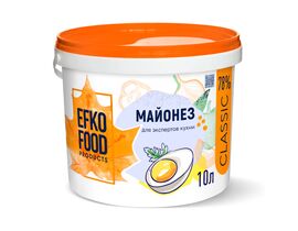 Майонез EFKO FOOD Classic 78% 10л 9,34кг 1шт