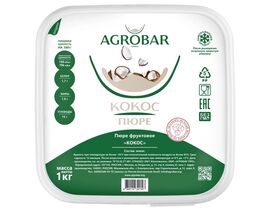 Пюре кокос без сахара 1кг*6, AGROBAR, Россия