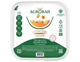 Пюре персик желтый без сахара 1кг*6, AGROBAR, Россия