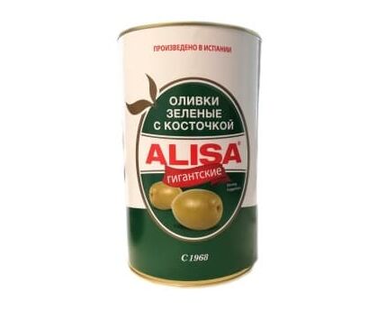 Оливки Гигант ЗЕЛЕНЫЕ с/к 4100г 1шт*3 Alisa Италия