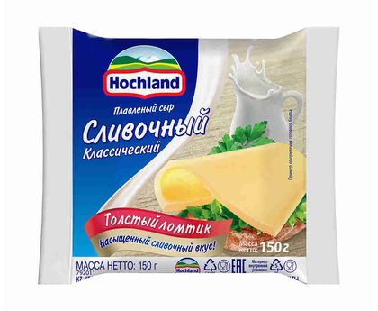 Сыр плавл. Хохланд 150г сливочный для тостов 1х16