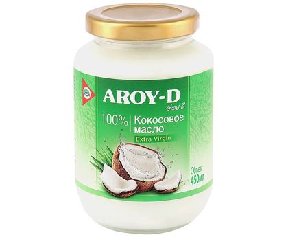 Масло кокосовое 100% Extra Virgin ст/б 450мл*12 Aroy-D
