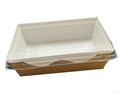 Упаковка Ланч бокс Dockel с прозрачной крышкой 500мл, 160х120х45мм, крафт, 1шт*300 (1уп кратно 50шт), изображение 2