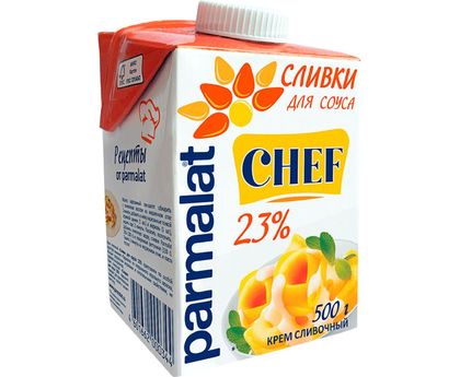 Сливки животные PARMALAT 23% 0,5л*12 Brik square, С КРЫШКОЙ