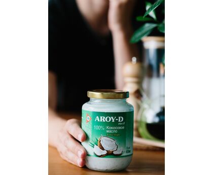 Масло кокосовое 100% Extra Virgin ст/б 450мл*12 Aroy-D, изображение 2