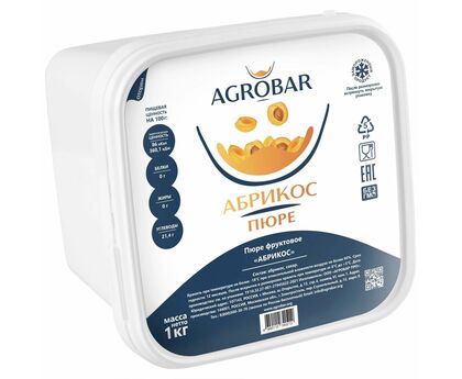 Пюре абрикоса 1кг*6, AGROBAR, Россия, изображение 2