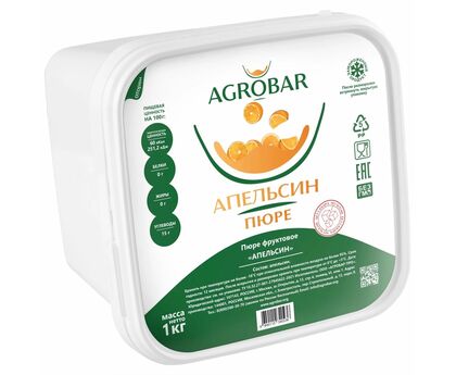 Пюре апельсин без сахара 1кг*6, AGROBAR, Россия, изображение 2