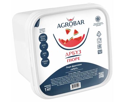 Пюре арбуз 1кг*6, AGROBAR, Россия, изображение 2