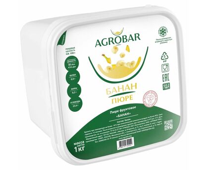 Пюре банан без сахара 1кг*6, AGROBAR, Россия, изображение 2 Пюре банан без сахара 1кг*6, AGROBAR, Россия, изображение 2