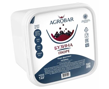 Пюре бузина 1кг*6, AGROBAR, Россия, изображение 2