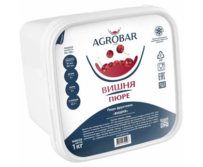 Пюре вишня 1кг*6, AGROBAR, Россия, изображение 2