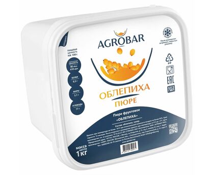 Пюре облепиха 1кг*6, AGROBAR, Россия, изображение 2