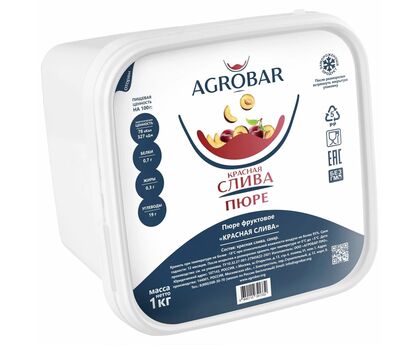 Пюре слива красная 1кг*6, AGROBAR, Россия, изображение 2