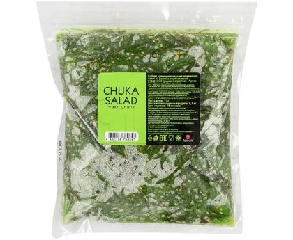 Салат из водорослей вакаме замороженный "Чука" 30% воды, Китай, 1кг*10