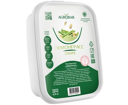 Пюре лемонграсс без сахара 250г*12, AGROBAR, Россия, изображение 2