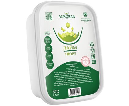 Пюре лайм без сахара 250г*12, AGROBAR, Россия, изображение 2 Пюре лайм без сахара 250г*12, AGROBAR, Россия, изображение 2