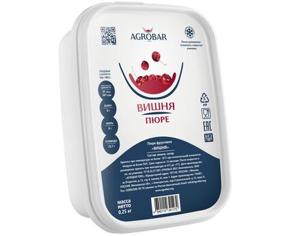 Пюре вишня 250г*12, AGROBAR, Россия, изображение 2