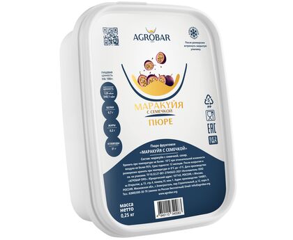 Пюре маракуйя с семечкой 250г*12, AGROBAR, Россия, изображение 2
