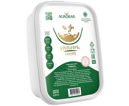 Пюре имбирь без сахара 250г*12, AGROBAR, Россия, изображение 2 Пюре имбирь без сахара 250г*12, AGROBAR, Россия, изображение 2