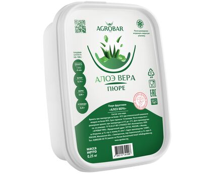 Пюре алое вера без сахара 250г*12, AGROBAR, Россия, изображение 2