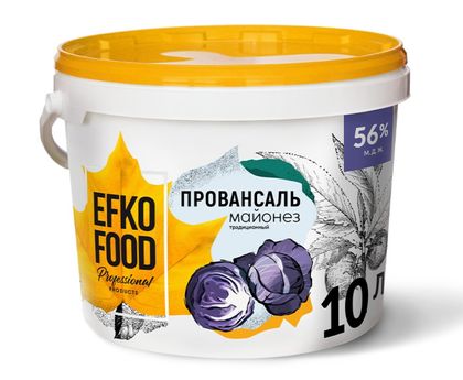 Майонез EFKO FOOD 56% 10л 9,5кг 1шт