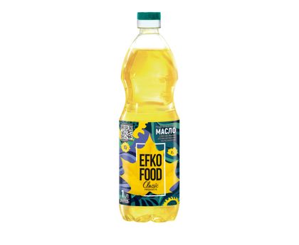 Масло подсолнечное EFKO FOOD Classic 1л*15