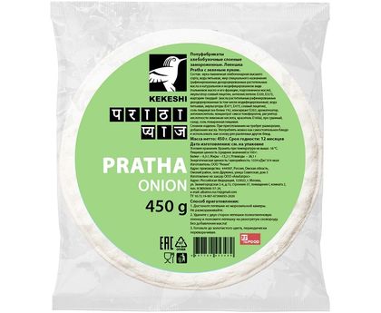 Лепешка Пратха с луком "Kekeshi" (90г*5шт) ЗАМОРОЖЕННАЯ, Россия, 450г*10