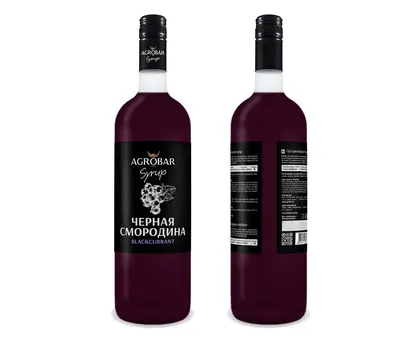 Сироп черная смородина, AGROBAR 1л ст/б 1шт Россия