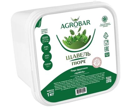 Пюре щавель без сахара 1кг*6, AGROBAR, Россия, изображение 2