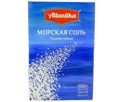Соль морская мелкая Atlantika 1кг*15 Россия
