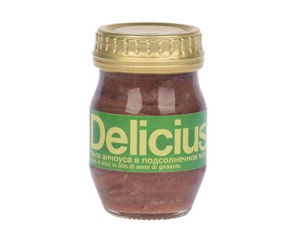 Рыба Анчоусы филе в подсолнечном масле "Delicius" ст/б 90г 1*12