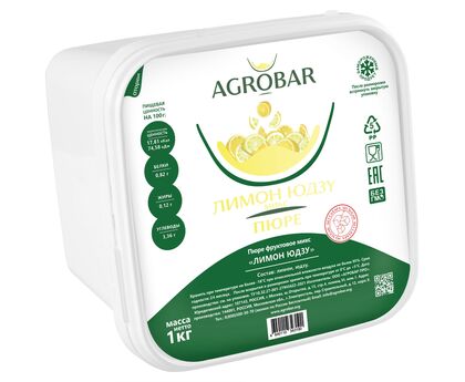 Пюре юдзу лимон 1кг*6, AGROBAR, Россия, изображение 2
