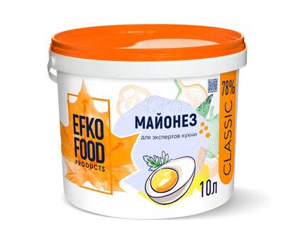 Майонез EFKO FOOD Classic 78% 10л 9,34кг 1шт