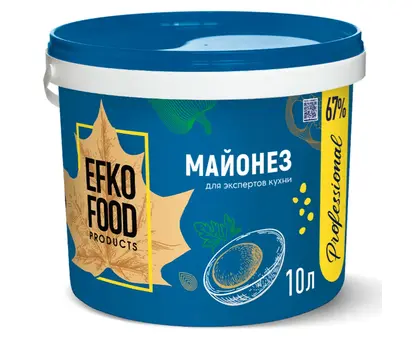 Майонез EFKO FOOD Proffessional 67% 10л 9,34кг 1шт (аналог Солпро)