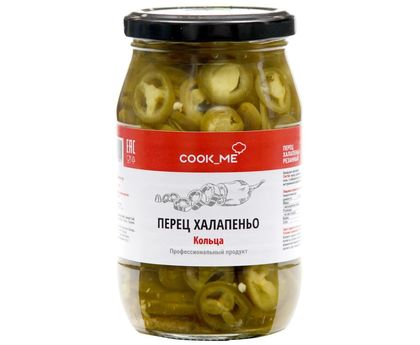 Перец Халапеньо резаный острый 330г 1*12, COOK_ME, Турция
