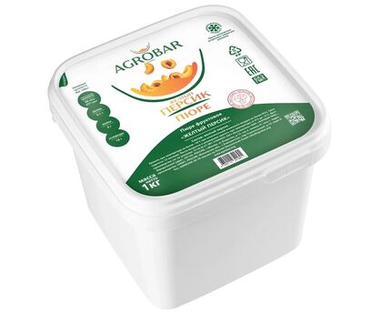 Пюре персик желтый без сахара 1кг*6, AGROBAR, Россия, изображение 2
